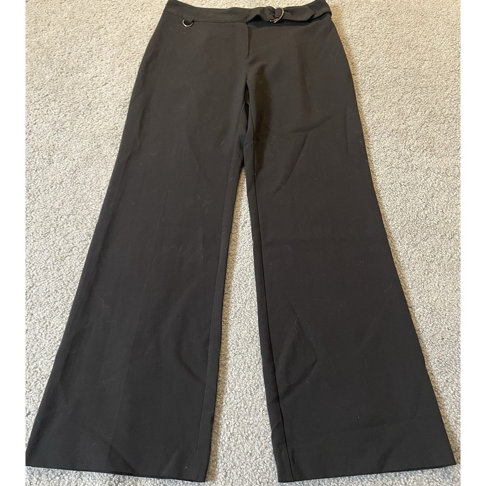 Vtg 80s SC Collection Wide Leg Pants Sz 10 Black Belted Career Goth Canada Made
